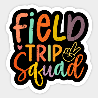 Smile Face Field Trip Squad Retro Groovy Field Day 23 Hippie Sticker